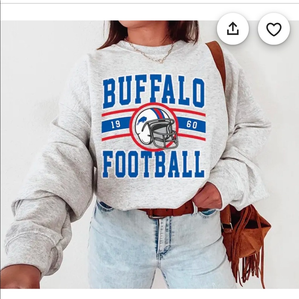 Vintage Buffalo Football Crewneck, Buffalo Bills Sweatshirt